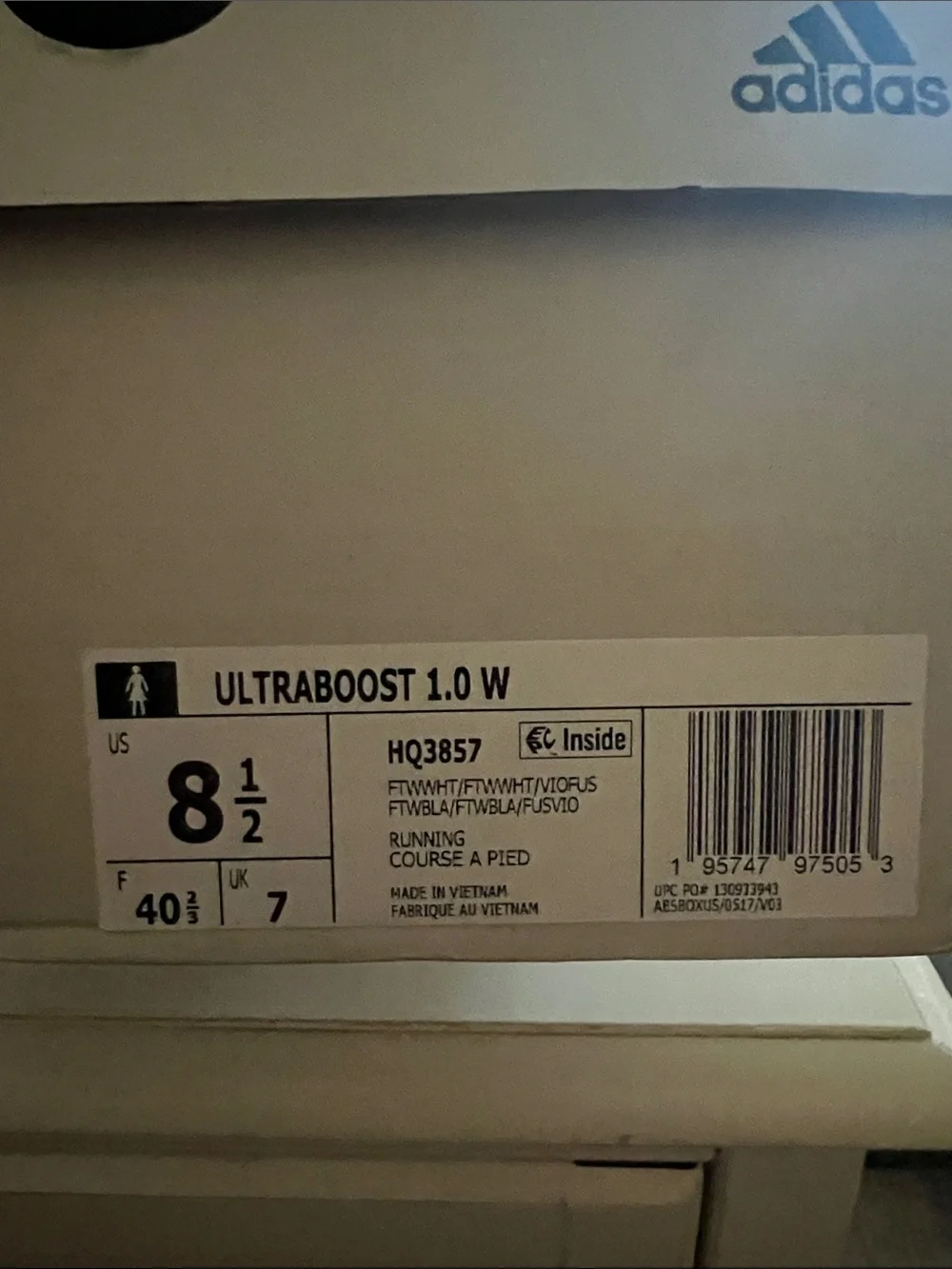 Adidas Ultraboost 1.0 Women’s Running Shoes – Size 8.5 – HQ3857 – Original Box